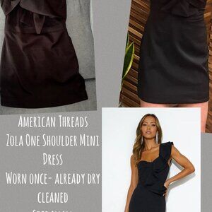 American Threads Zola One Shoulder Mini Dress